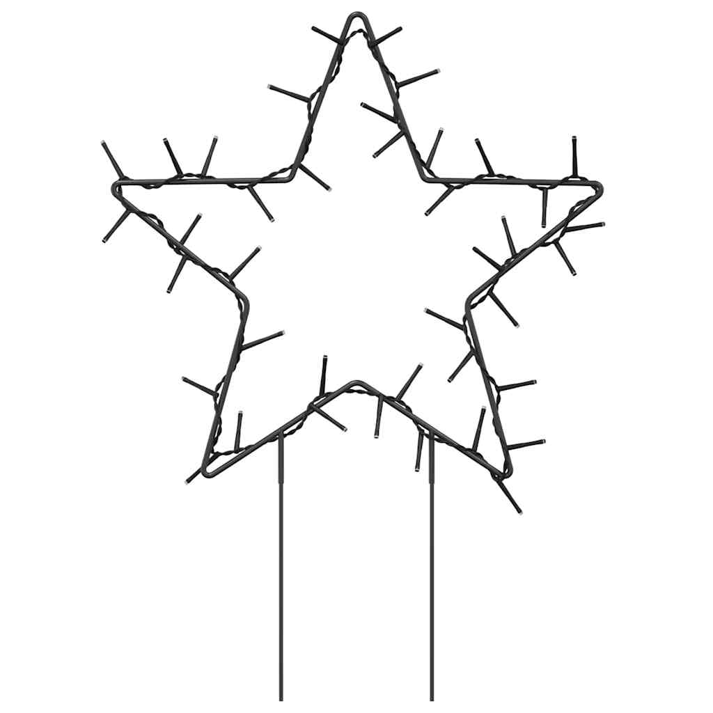 vidaXL Christmas Light Decorations with Spikes 3 pcs Star 50 LEDs 29 cm 4