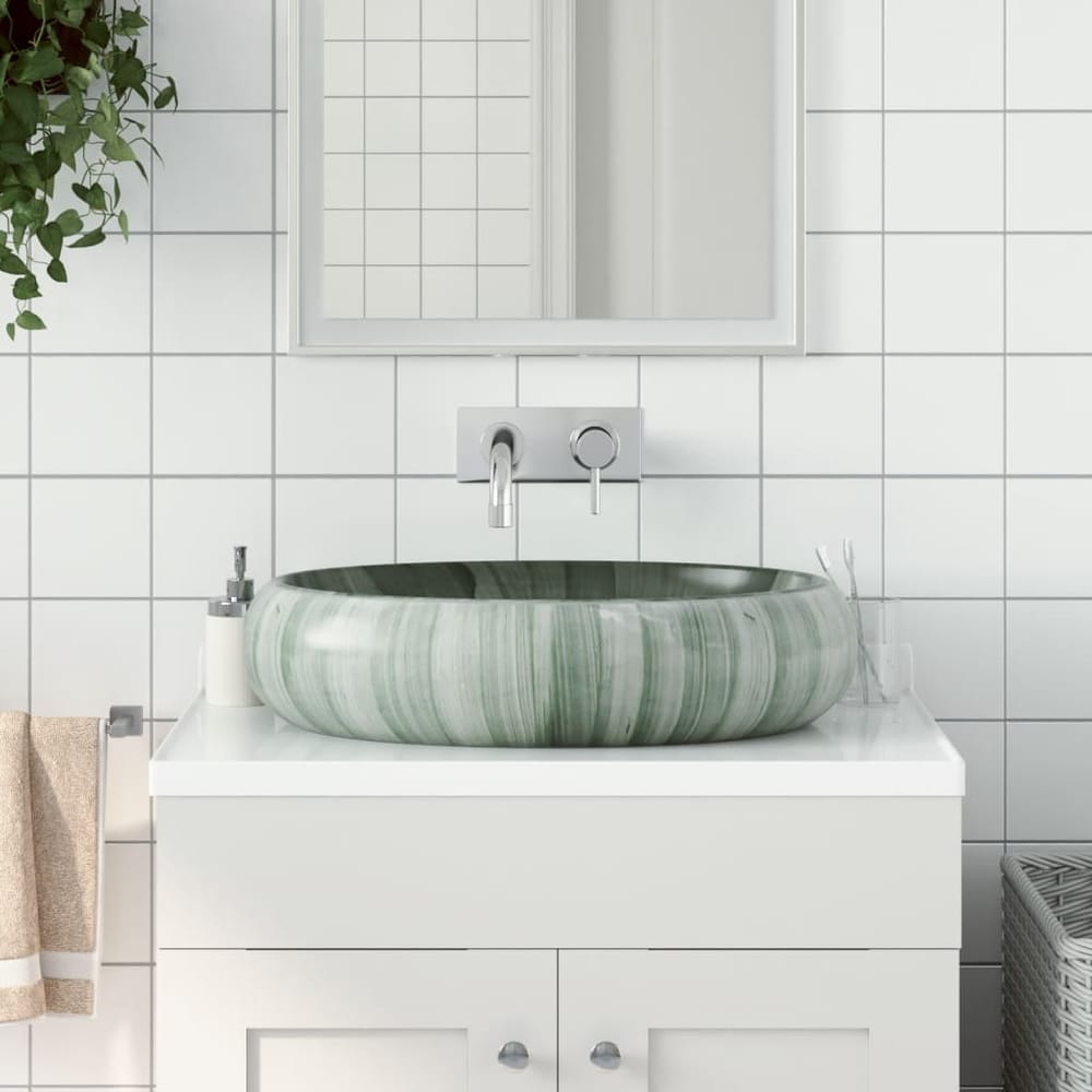 Countertop Basin Oval 59x40x15 cm Ceramic Green