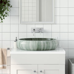 Countertop Basin Oval 59x40x15 cm Ceramic Green