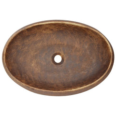 Countertop Basin Oval 59x40x15 cm Ceramic Brown