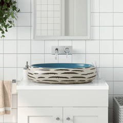 Countertop Basin Oval 59x40x15 cm Ceramic Light blue