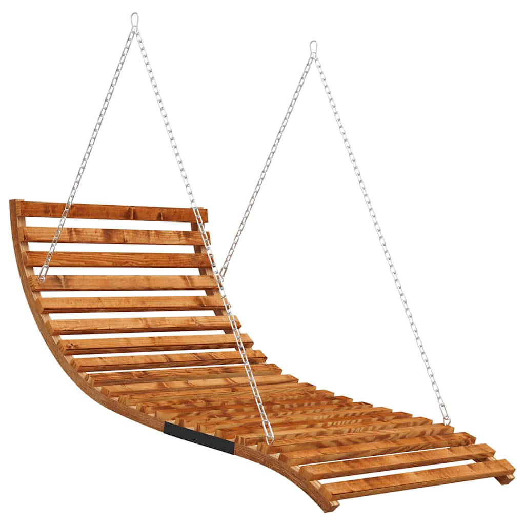 vidaXL Swing Bed Solid Wood Spruce with Teak Finish 3