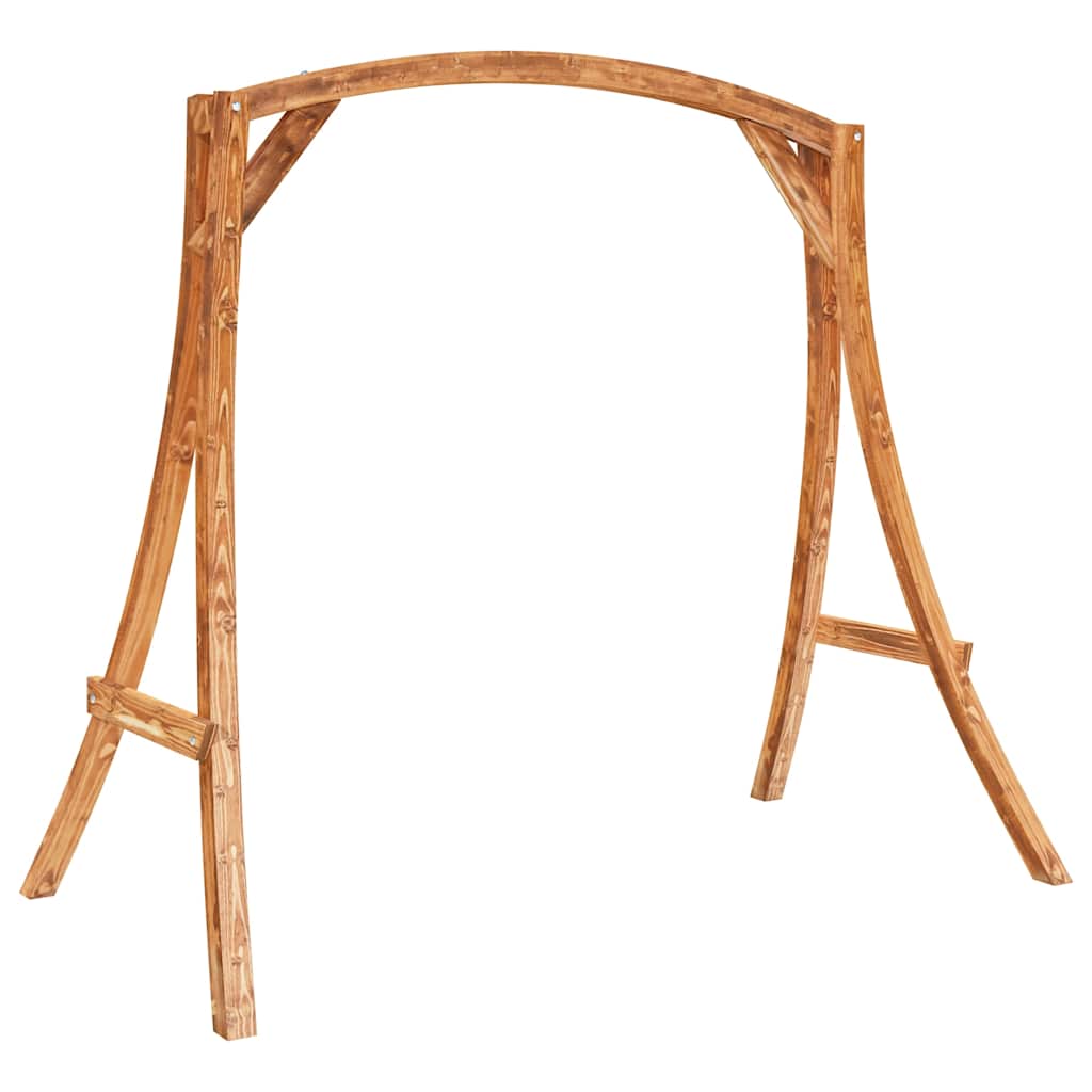 vidaXL Swing Bed Solid Wood Spruce with Teak Finish 4
