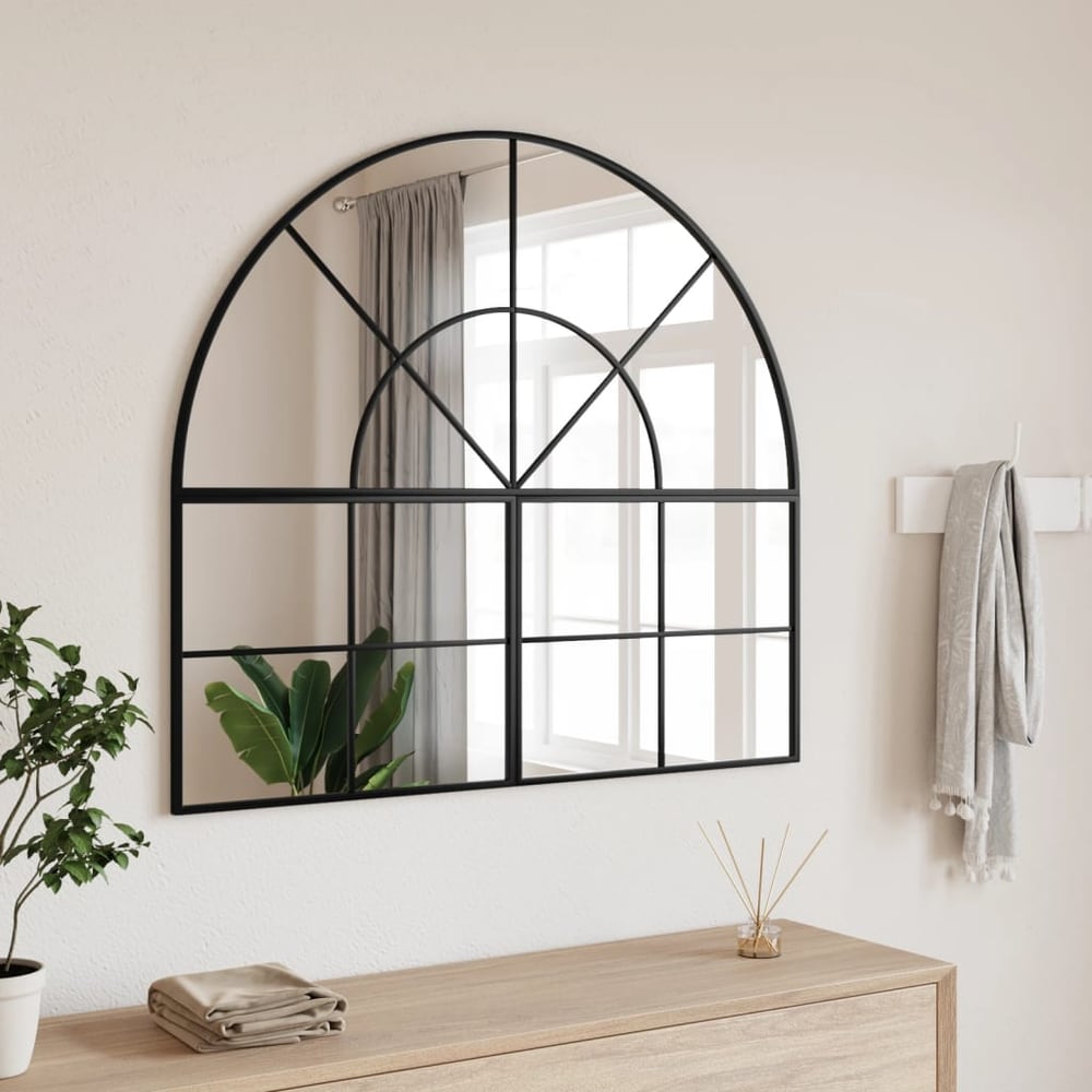Wall Mirror Black Arch Iron 100 cm 90 cm
