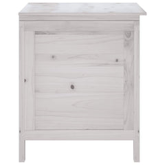 vidaXL Garden Storage Box White 50x49x56.5 cm Solid Wood Fir 5