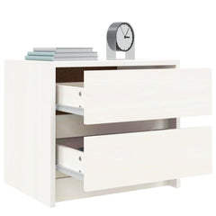 vidaXL Bedside Cabinet White 40x31x35,5 cm Solid Wood Pine 4
