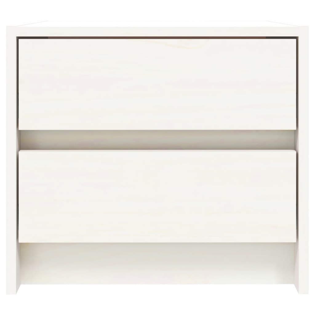 vidaXL Bedside Cabinet White 40x31x35,5 cm Solid Wood Pine 5