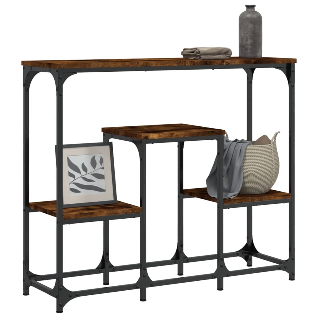 vidaXL Console Table Smoked Oak 89.5x28x76 cm Engineered Wood 3