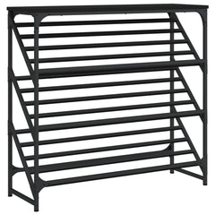 vidaXL Shoe Rack Black 90x30x85 cm Engineered Wood 2
