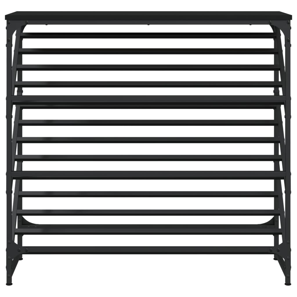 vidaXL Shoe Rack Black 90x30x85 cm Engineered Wood 4