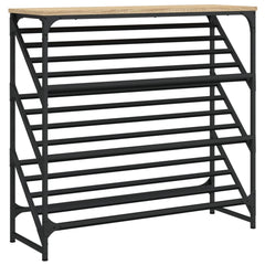 vidaXL Shoe Rack Sonoma Oak 90x30x85 cm Engineered Wood 2