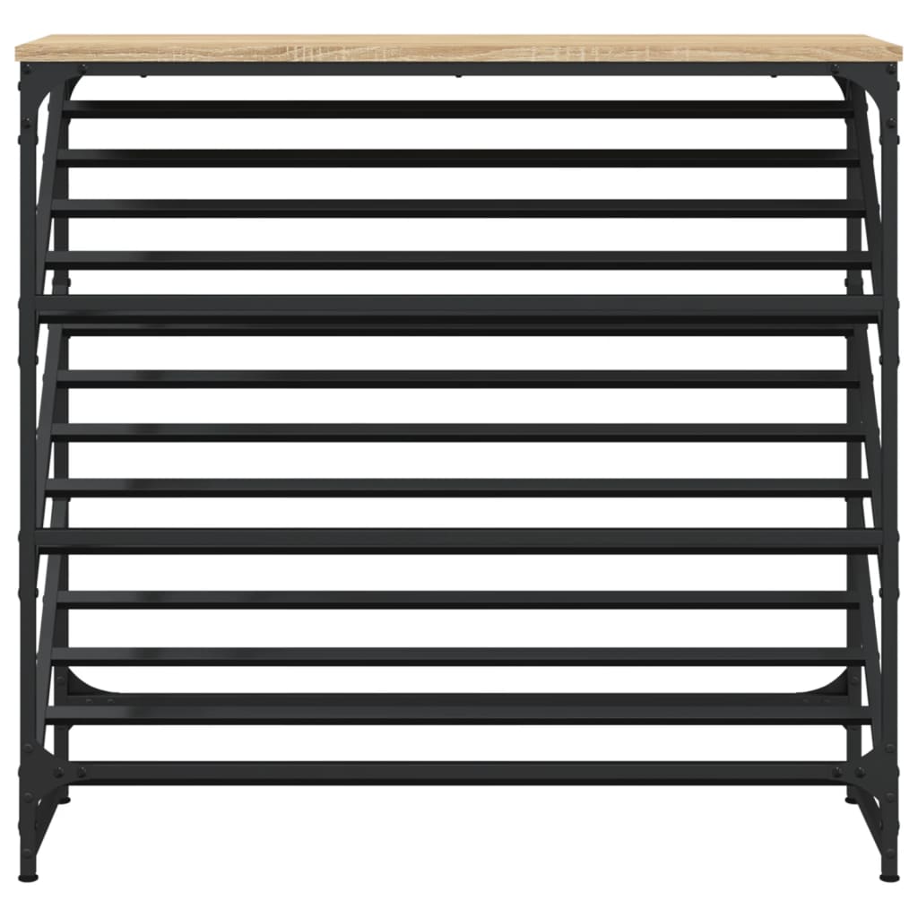 vidaXL Shoe Rack Sonoma Oak 90x30x85 cm Engineered Wood 4