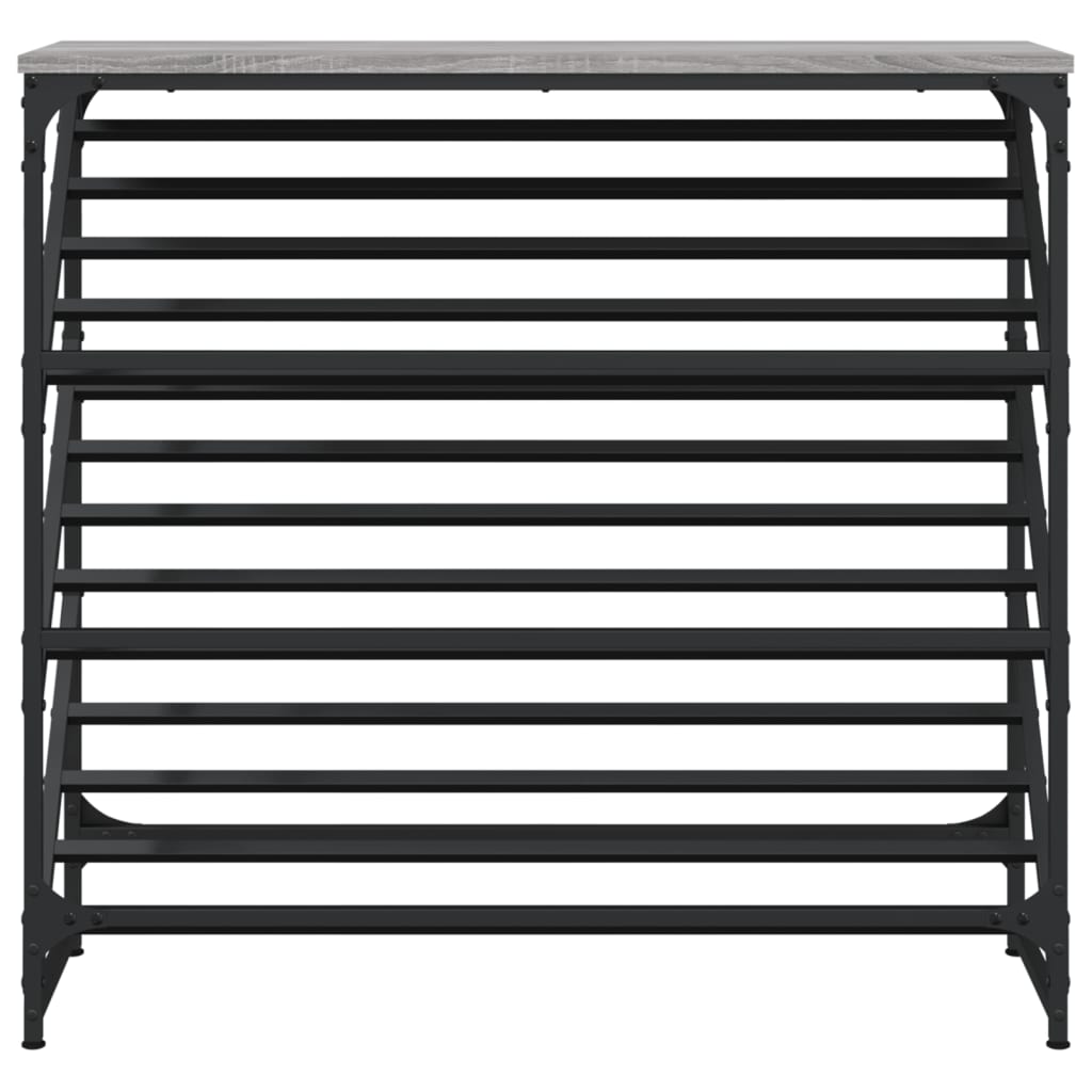 vidaXL Shoe Rack Grey Sonoma 90x30x85 cm Engineered Wood 4