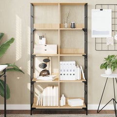 Bookshelf 4-Tier 78.5 x 33 x metal PB Height 153 cm Sonoma oak