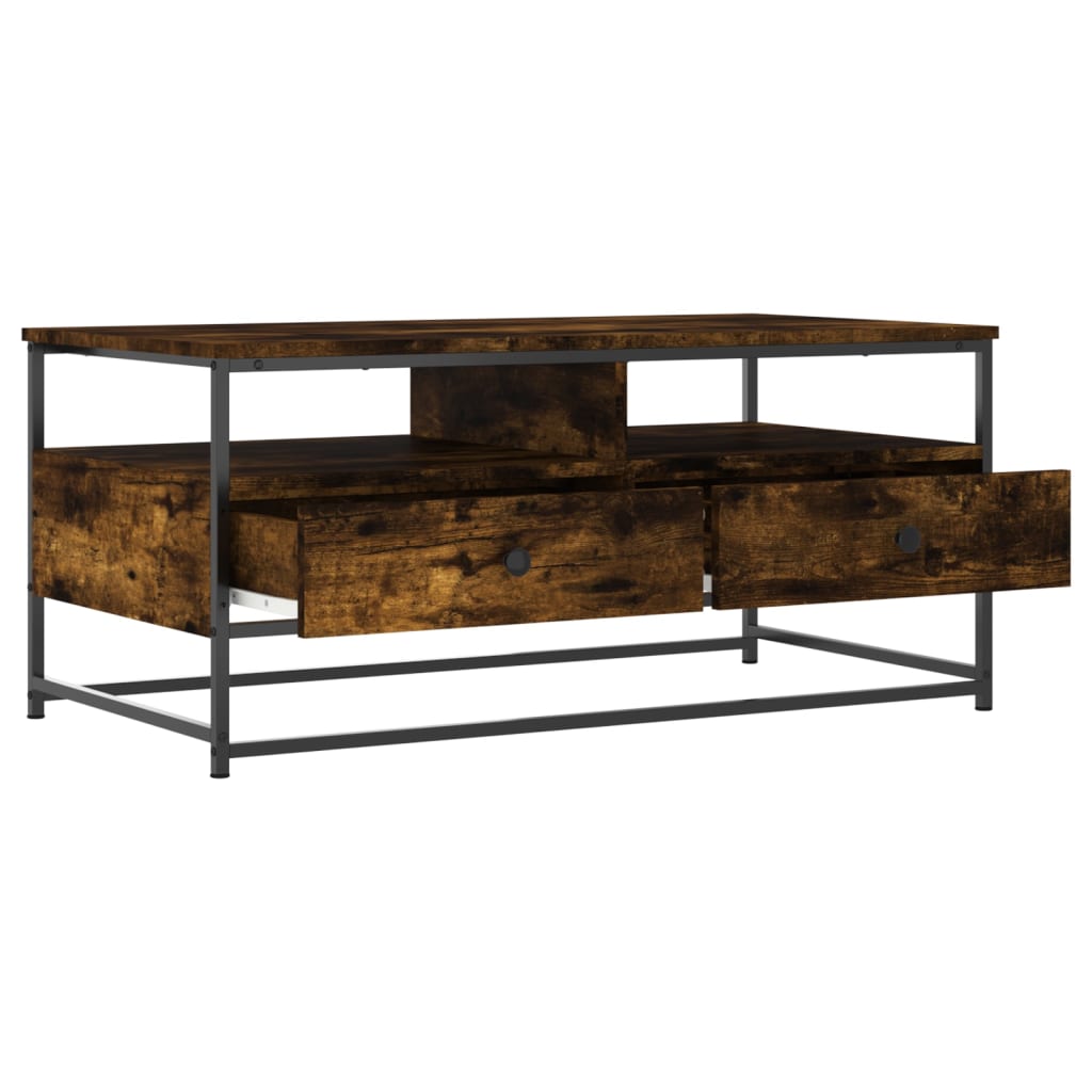 vidaXL Coffee Table Smoked Oak 100 x 51 x 45 cm 3