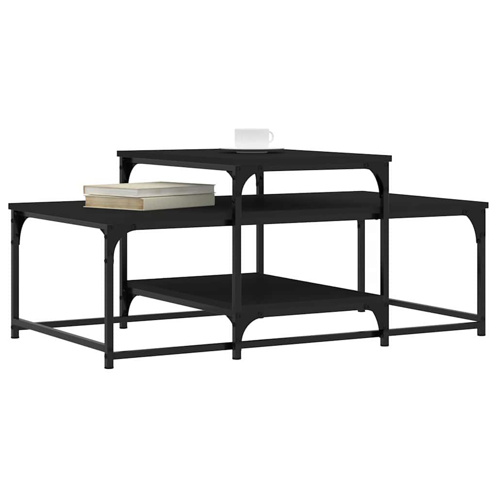 vidaXL Coffee Table Black 102x60x45 cm Engineered Wood 3