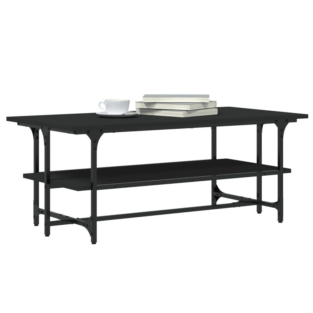vidaXL Coffee Table Black 100x50x40 cm Engineered Wood 3