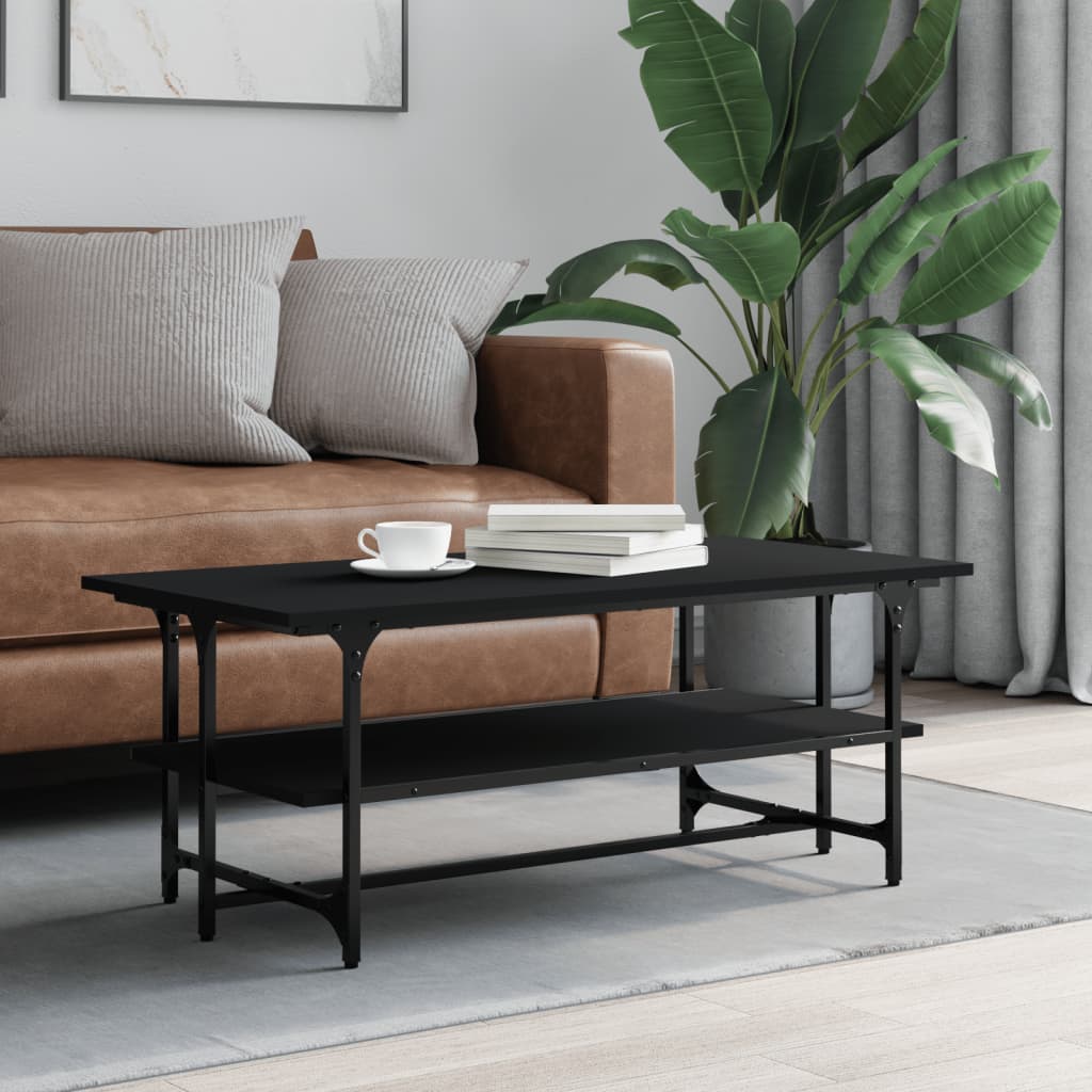 vidaXL Coffee Table Black 100x50x40 cm Engineered Wood 1