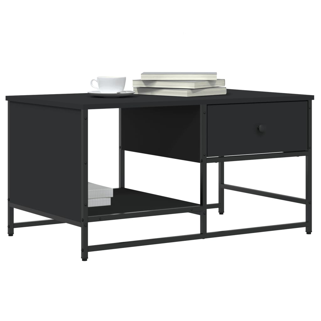 vidaXL Coffee Table Black 85.5x51x45 cm Engineered Wood 3