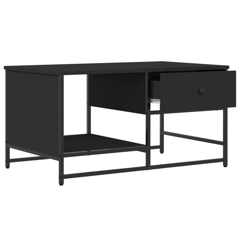 vidaXL Coffee Table Black 85.5x51x45 cm Engineered Wood 5