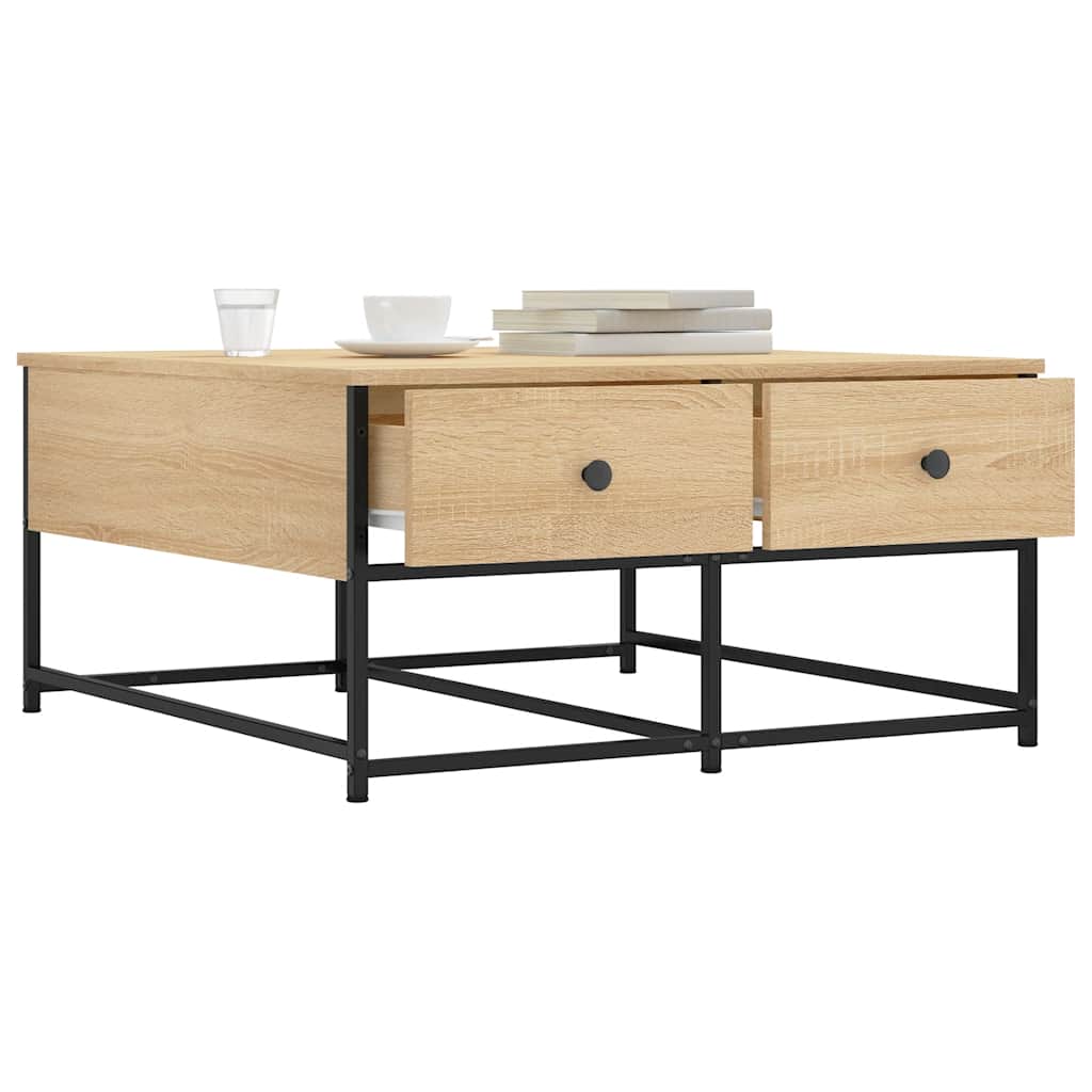 vidaXL Coffee Table Sonoma Oak 80x80x40 cm Engineered Wood 3