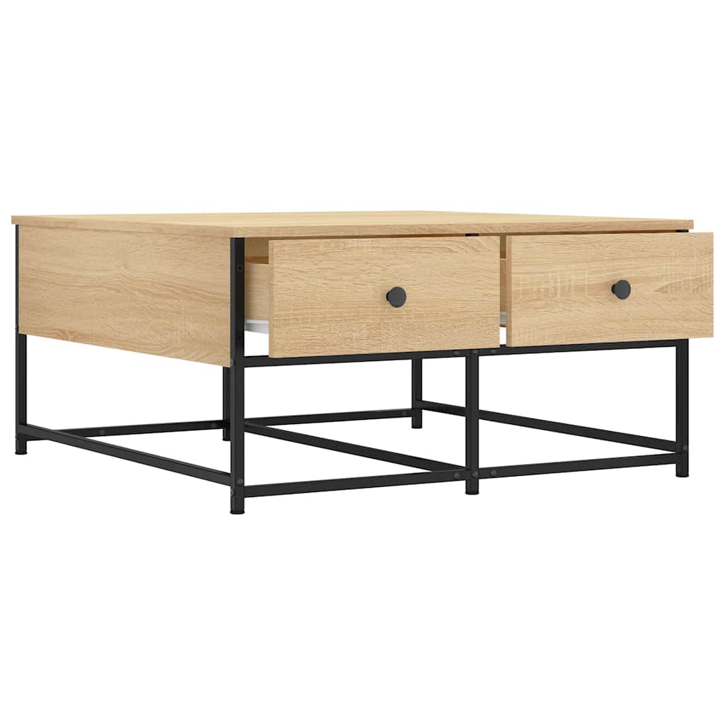 vidaXL Coffee Table Sonoma Oak 80x80x40 cm Engineered Wood 4