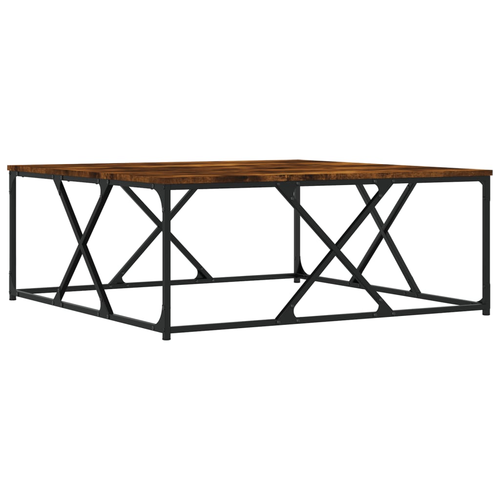 vidaXL Coffee Table Smoked Oak 100x100x40 cm Engineered Wood 2