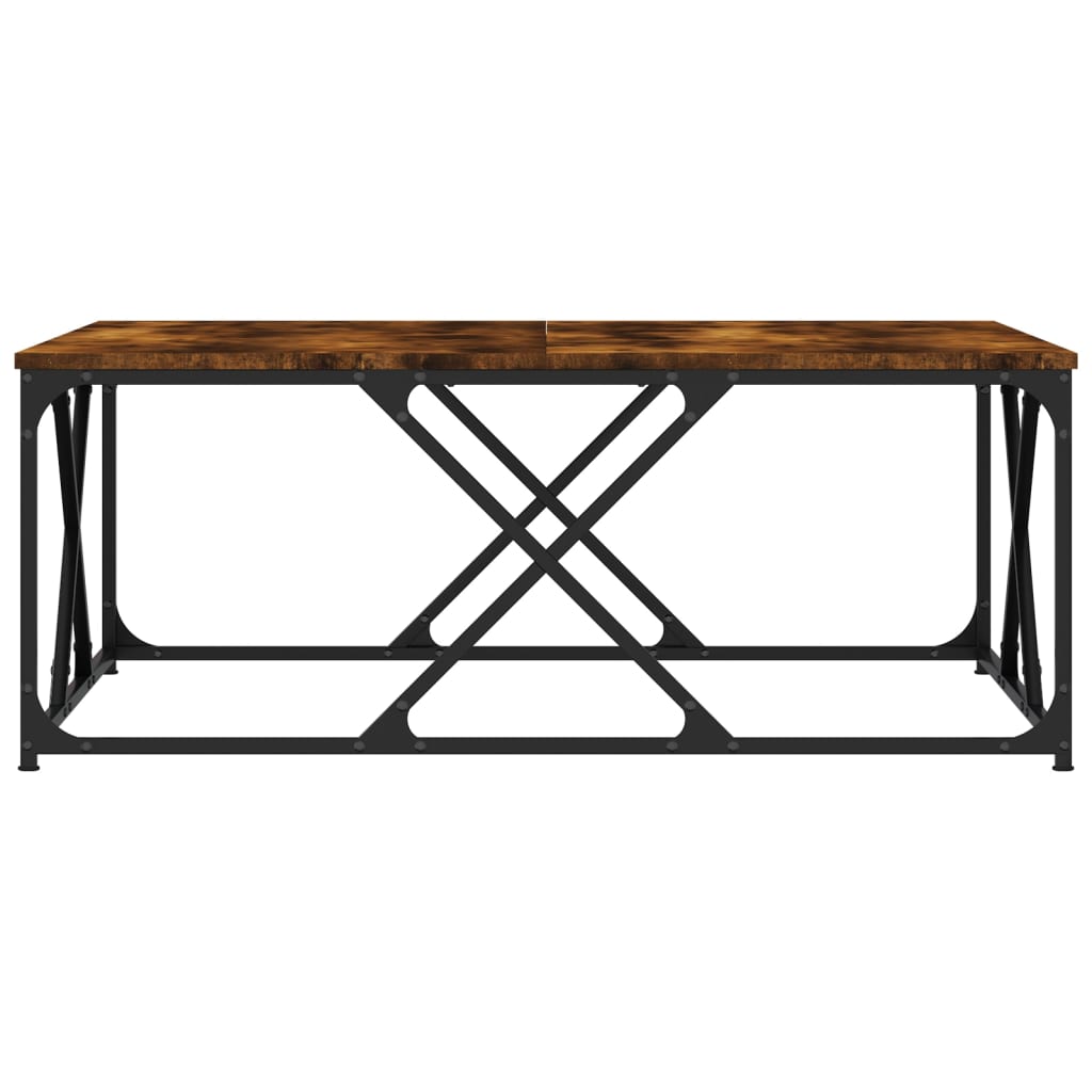 vidaXL Coffee Table Smoked Oak 100x100x40 cm Engineered Wood 4