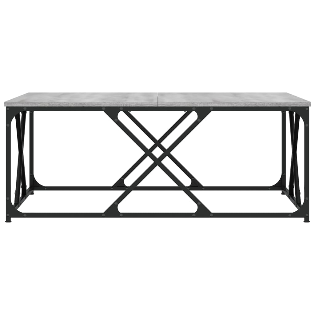 vidaXL Coffee Table Grey Sonoma 100x100x40 cm Engineered Wood 4