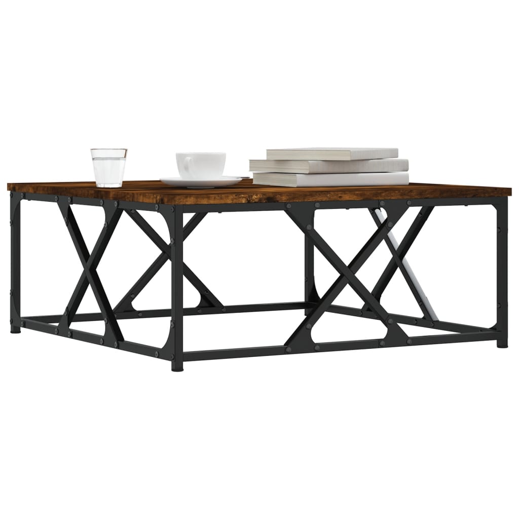 vidaXL Coffee Table Smoked Oak 70x70x30 cm Engineered Wood 3