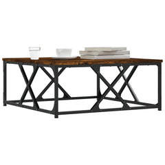 vidaXL Coffee Table Smoked Oak 70x70x30 cm Engineered Wood 3