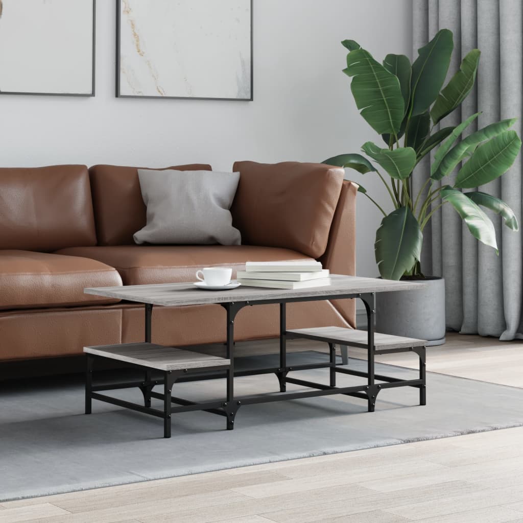 vidaXL Coffee Table Grey Sonoma 100x50.5x40 cm Engineered Wood 1