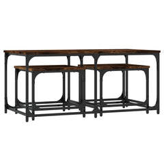vidaXL Nesting Coffee Tables 3 pcs Smoked Oak Engineered Wood 2