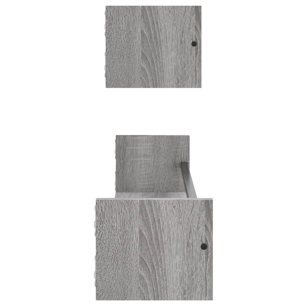 vidaXL Wall Shelves with Bars 2 pcs Grey Sonoma 80x16x14 cm 5
