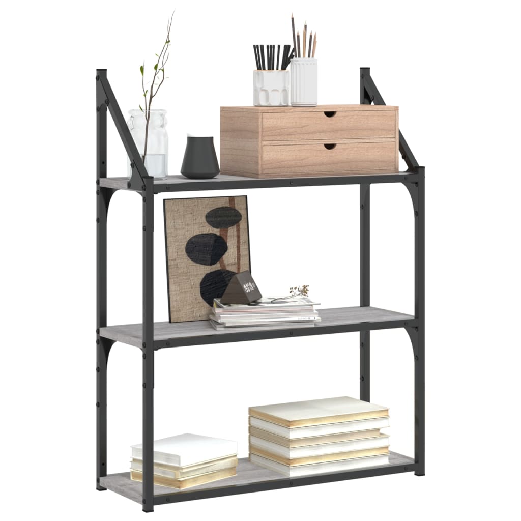 vidaXL 3-Tier Wall Shelf Grey Sonoma 60x21x78.5 cm Engineered Wood 3