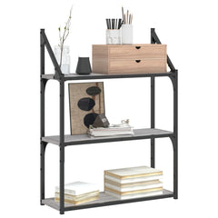 vidaXL 3-Tier Wall Shelf Grey Sonoma 60x21x78.5 cm Engineered Wood 3