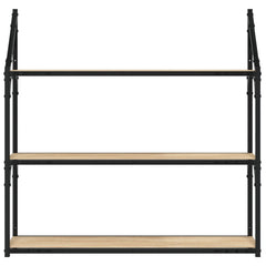 vidaXL 3-Tier Wall Shelf Sonoma Oak 80x21x78.5 cm Engineered Wood 4