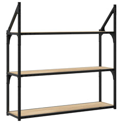 vidaXL 3-Tier Wall Shelf Sonoma Oak 80x21x78.5 cm Engineered Wood 6