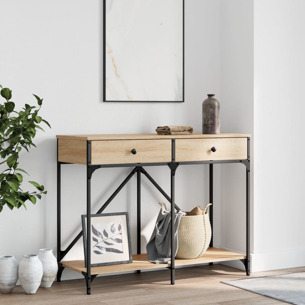 vidaXL Console Table Sonoma Oak 100x39x78.5 cm Engineered Wood 1