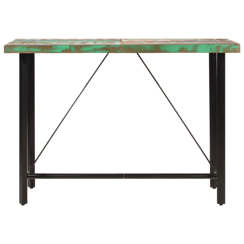 vidaXL Bar Table 150x70x107 cm Solid Wood Reclaimed and Iron 2
