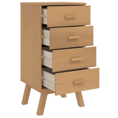 vidaXL Bedside Cabinet "OLDEN" Brown Solid Wood Pine 4