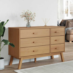 Drawer Cabinet "OLDEN" Solid Wood Pine Brown