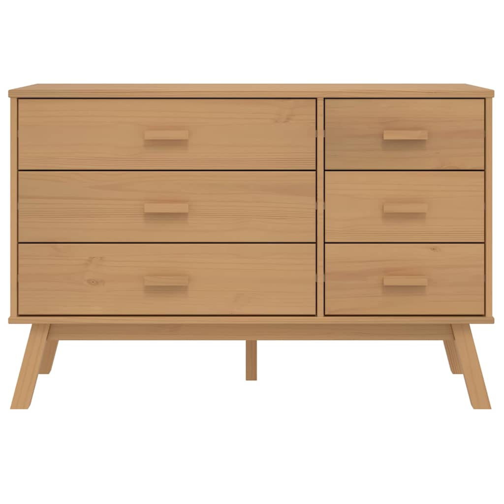 Drawer Cabinet "OLDEN" Solid Wood Pine Brown