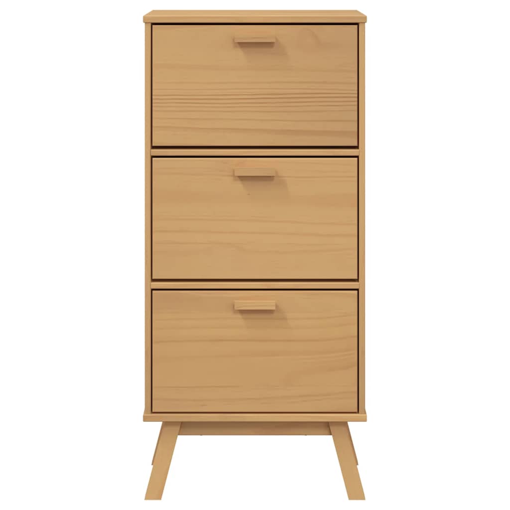 vidaXL Shoe Cabinet OLDEN Brown 55x35x120cm Solid Wood Pine 6