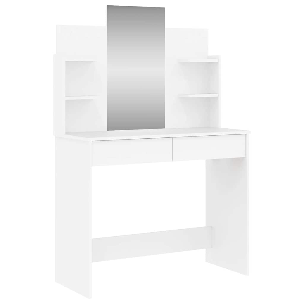 vidaXL Dressing Table with Mirror White 96x39x142 cm 2