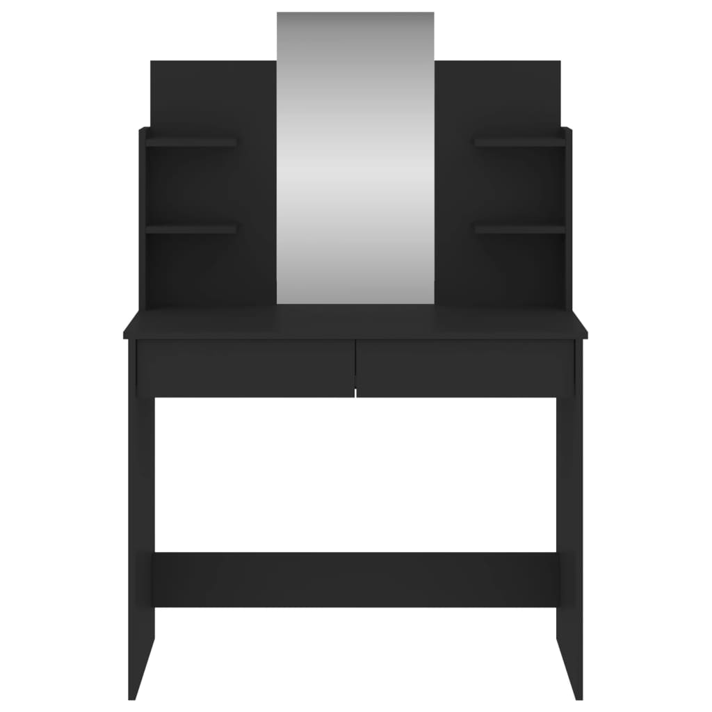 vidaXL Dressing Table with Mirror Black 96x39x142 cm 4