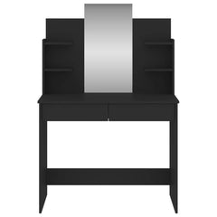 vidaXL Dressing Table with Mirror Black 96x39x142 cm 4