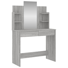 vidaXL Dressing Table with Mirror Grey Sonoma 96x39x142 cm 2