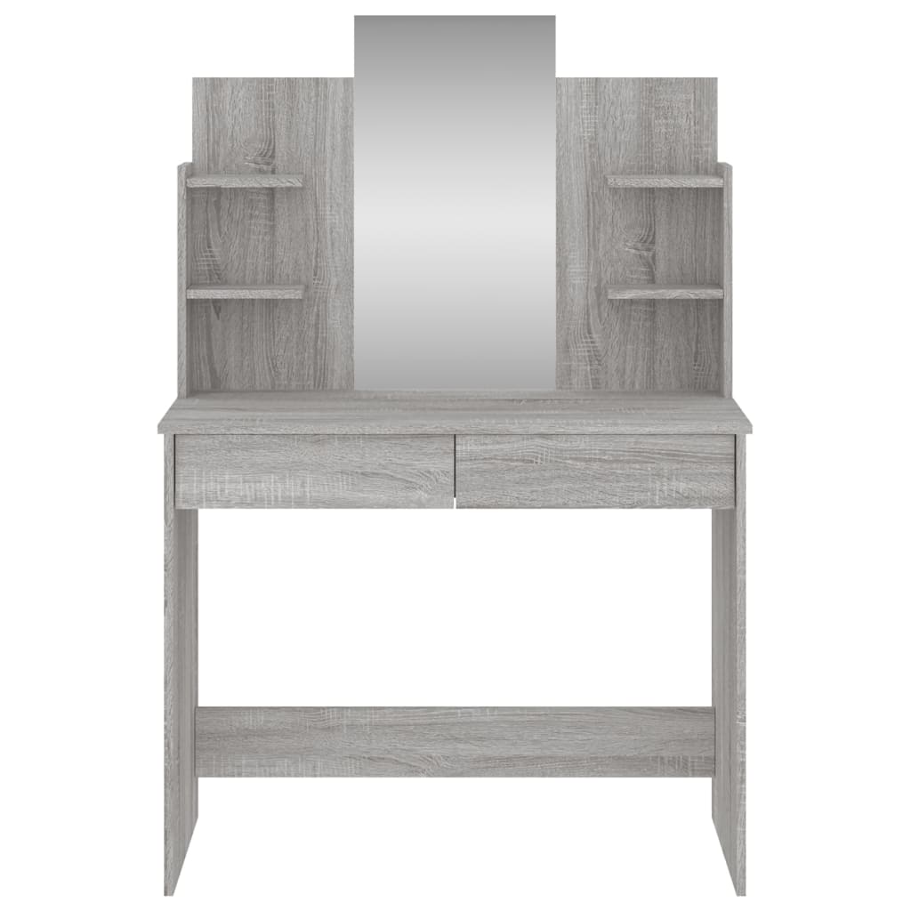 vidaXL Dressing Table with Mirror Grey Sonoma 96x39x142 cm 4