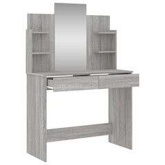 vidaXL Dressing Table with Mirror Grey Sonoma 96x39x142 cm 5